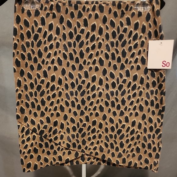 SO NWT Tan and Cream Mini Pencil Skirt Night Out - Picture 1 of 1